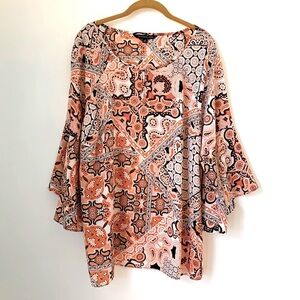 Zac & Rachel Autumn Paisley Bell Sleeve Boho Tunic